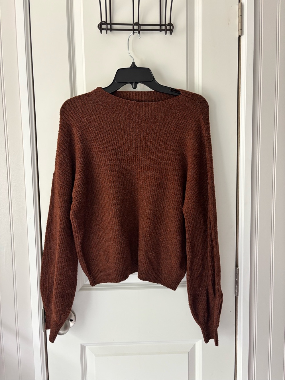 Pink Rose Rust Brown Crewneck Sweater